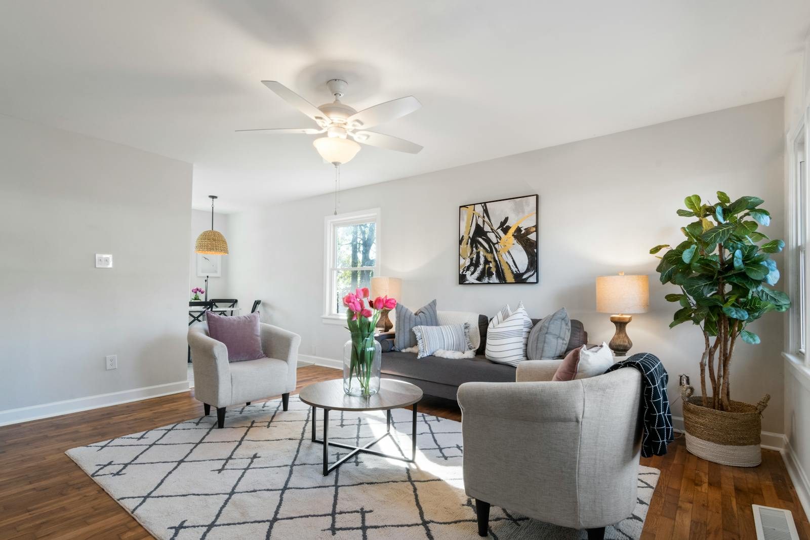 Beautiful finished living room interior